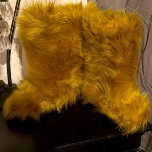 Furry Yellow Boots